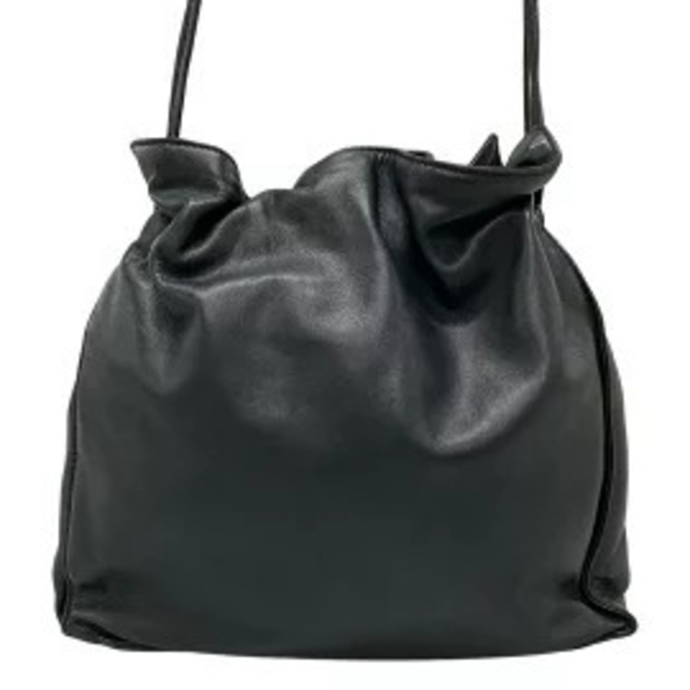Loewe Shoulder Bag Drawstring Black Leather - Picture 2 of 5